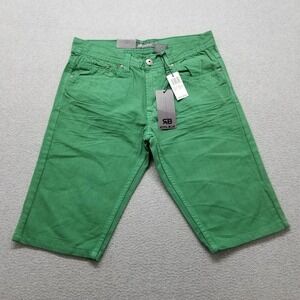 Royal Blue Shorts Mens 32 Green Pockets Slim Casual Cotton Outdoor‎